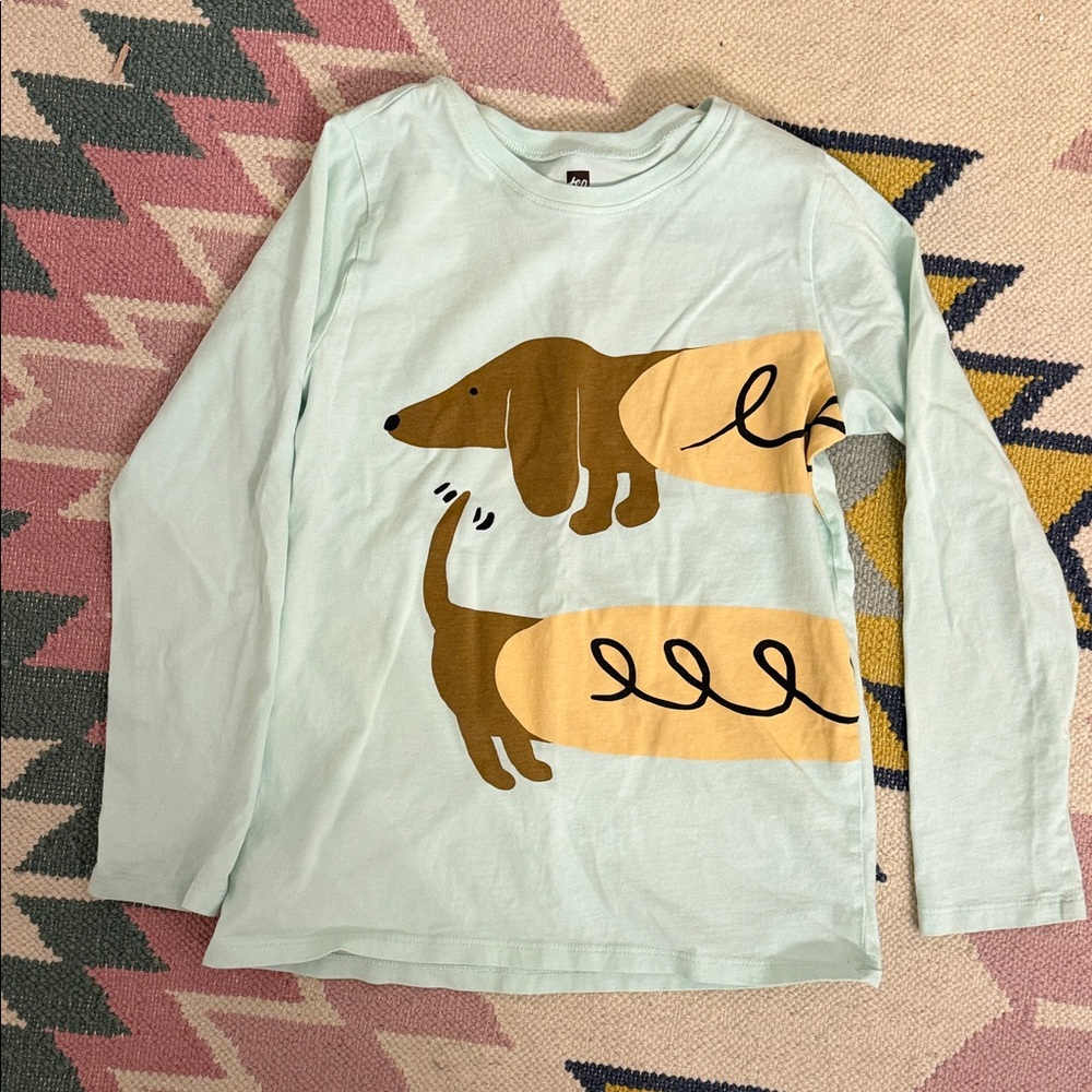 Tea Collection Mint Green Long Sleeve Dog Tee